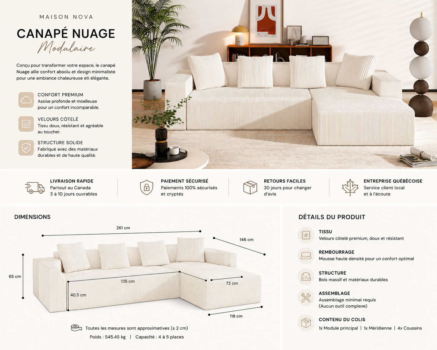Canapé Nuage — Modulaire